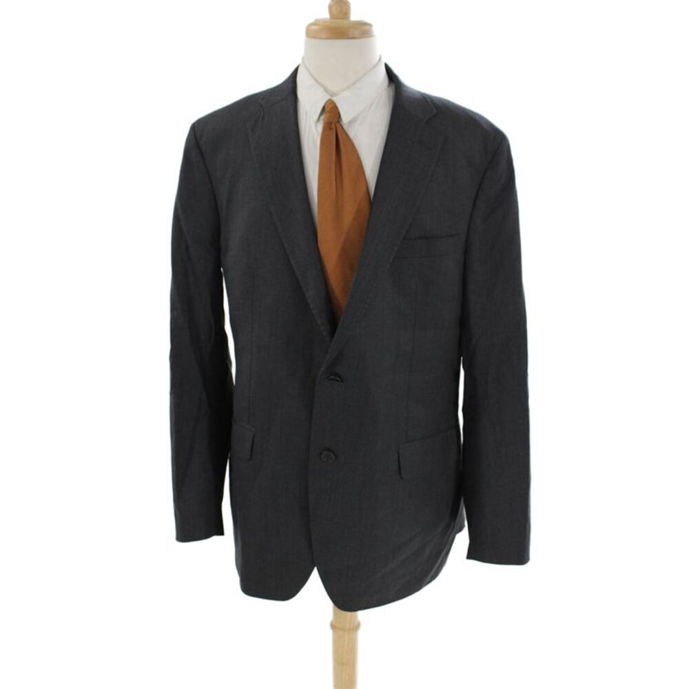 Ermenegildo Zegna Mens Buttoned Collared Long Sleeve Blazer Gray Size EUR 44